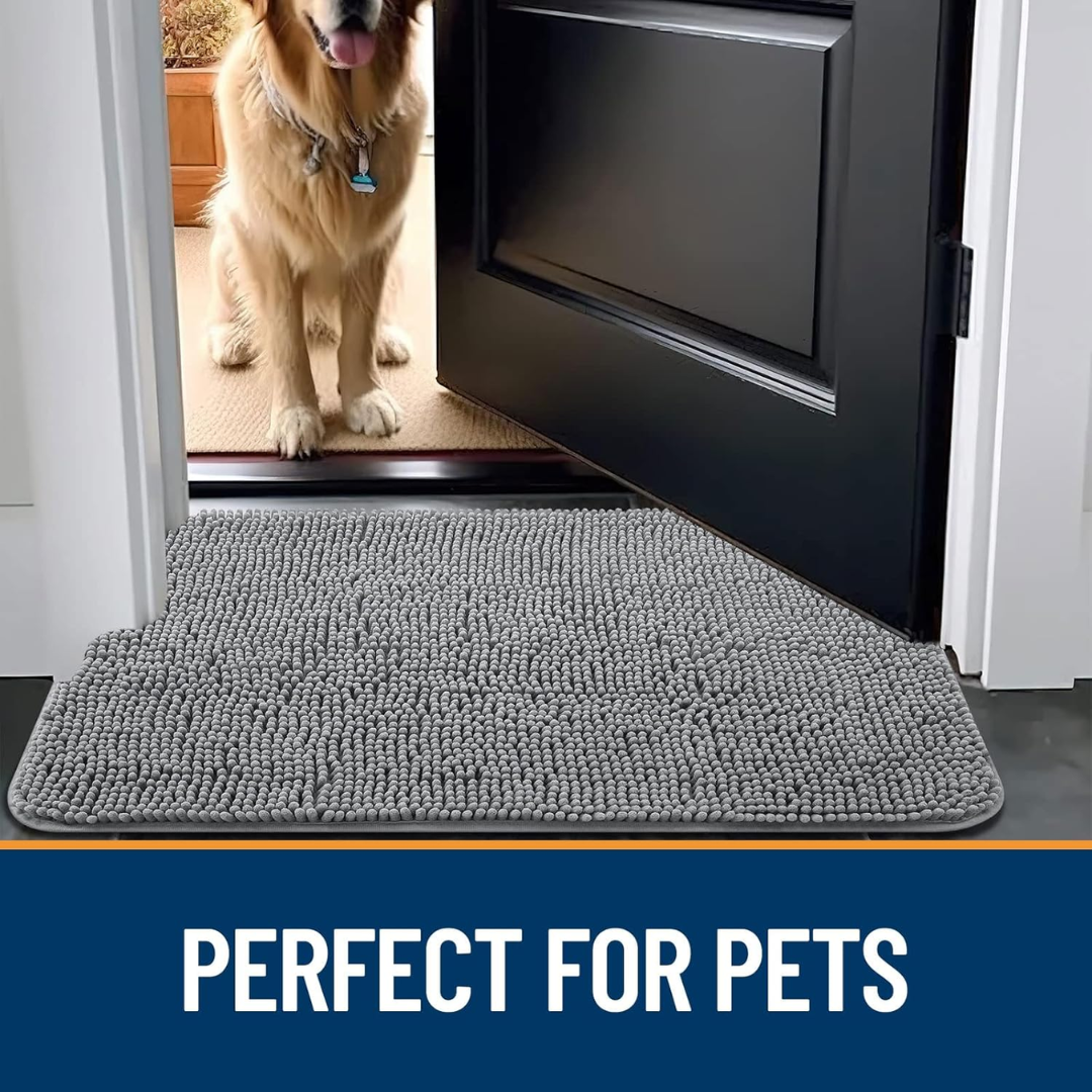 Pet Floor Mat for Mud Paws Perfect for Bathroom, Kitchen, Indoors and Out - Water Absorbent & Non-Slip