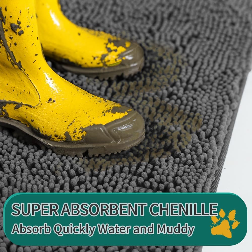 Pet Floor Mat for Mud Paws Perfect for Bathroom, Kitchen, Indoors and Out - Water Absorbent & Non-Slip